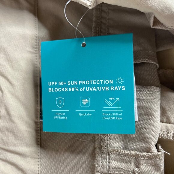 Willit Golf Hiking Shorts Womens Small Beige UPF 50 Activewear New - Picture 10 of 11